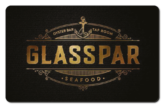 Glasspar logo over brown background